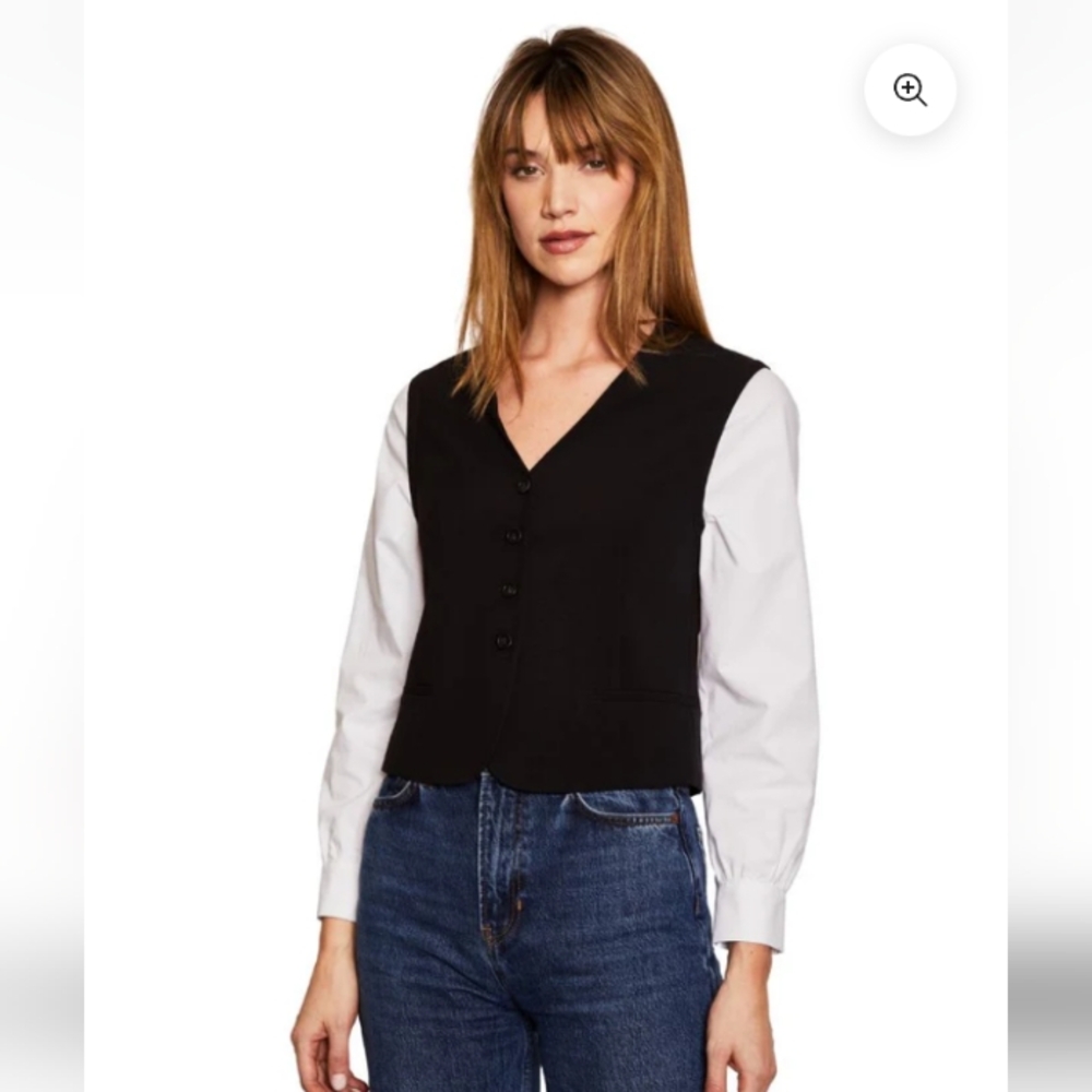 The Mira Perfect Gabe top By Drew in black and white Large